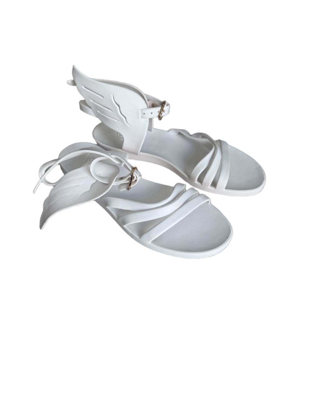 Ancient Greek Sandals Ikaria White Jelly Wing Sandal Flat Italy Size 37 Summer - Picture 5 of 11